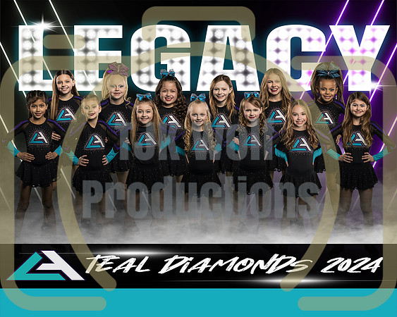 8x10  Teal Diamonds Team